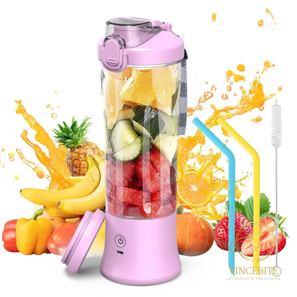 Smoothie To-Go - Draagbare Mini Blender Voor Verse En Gezonde Sappen Usb Oplaadbaar Kleurrijke Beker