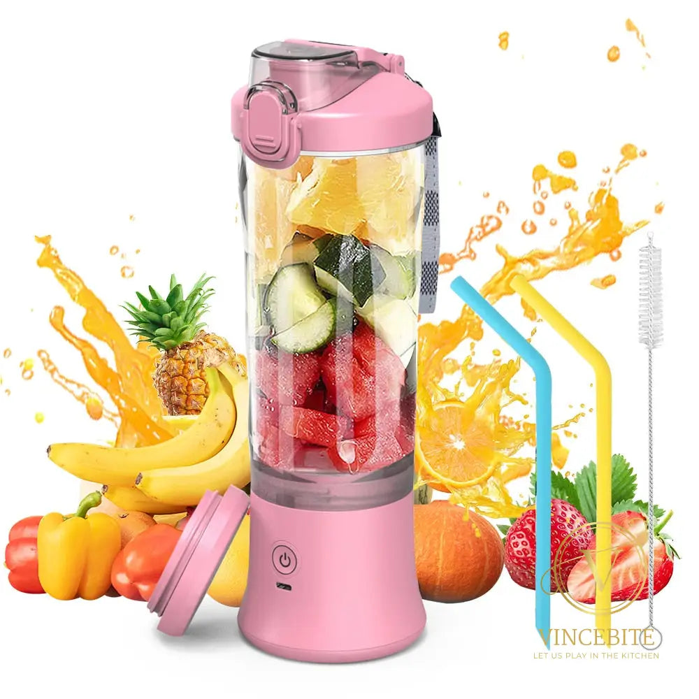 Smoothie To-Go - Draagbare Mini Blender Voor Verse En Gezonde Sappen Usb Oplaadbaar Kleurrijke Beker